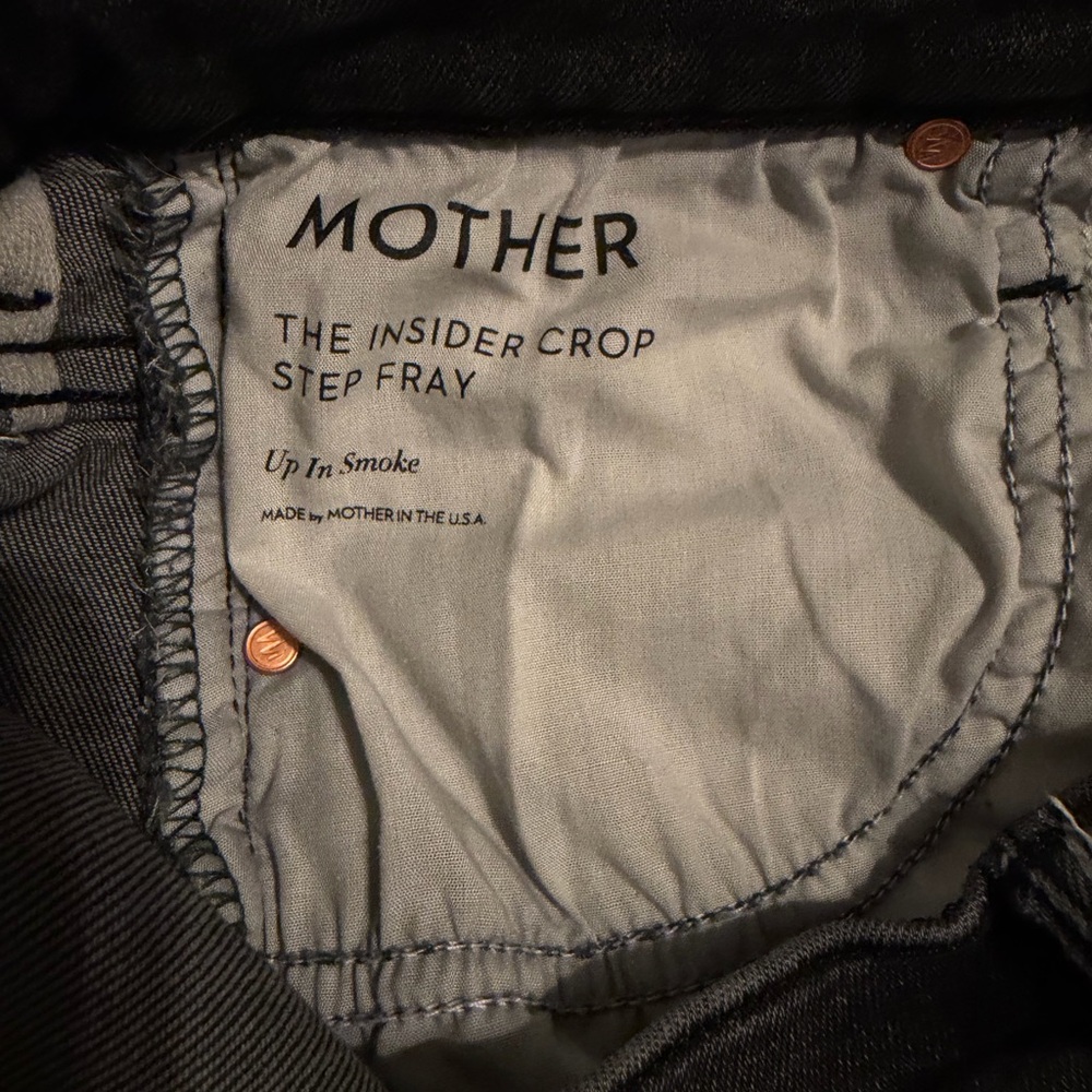 MOTHER The Insider Crop Step Fray size 26 Up In Smoke Jeans - Picture 4 of 10